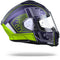 Airoh Spark Motorcycle Helmet Full Face - Fluro Yellow / Blue Circuit Matt