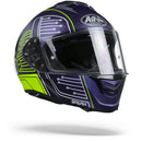 Airoh Spark Motorcycle Helmet Full Face - Fluro Yellow / Blue Circuit Matt
