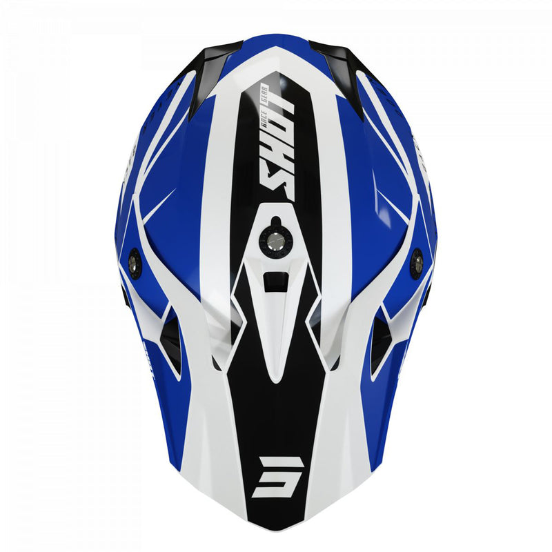 Shot Pulse Adults MX Helmet Revenge White Blue Black Gloss