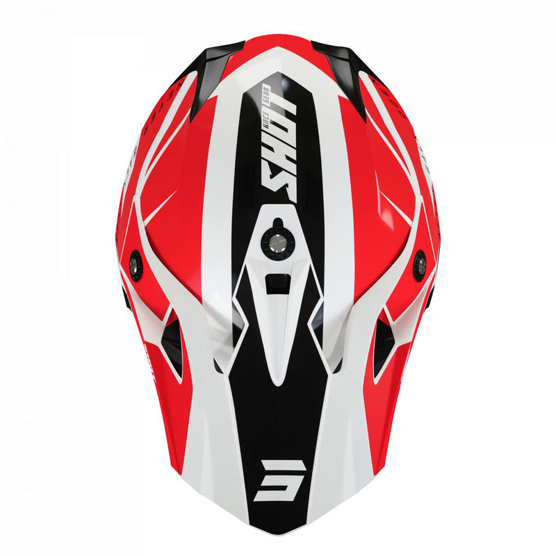 Shot Pulse Adults MX Helmet Revenge White Red Black Gloss