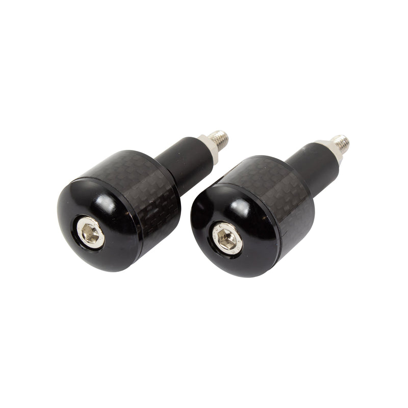 Motorcycle Bar Ends Universal With Carbon Fibre Inset Black CNC Machined Bar End