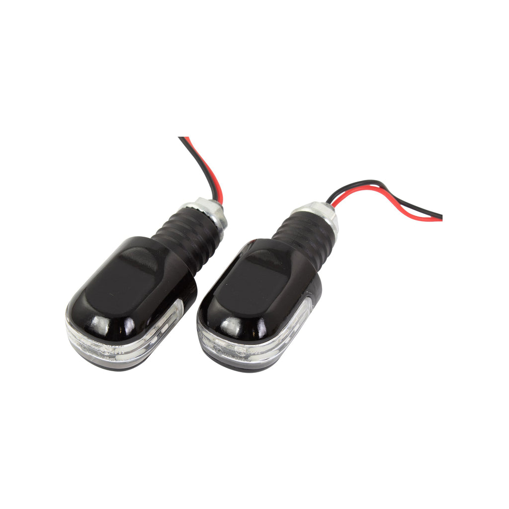 Bike It Black 18mm Bar Ends With Amber LED Indicators – Biker Parts ...
