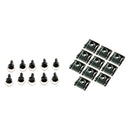 Bike It Black Quick Release Fairing Fasteners Slip-On 14mm Pack Of 10