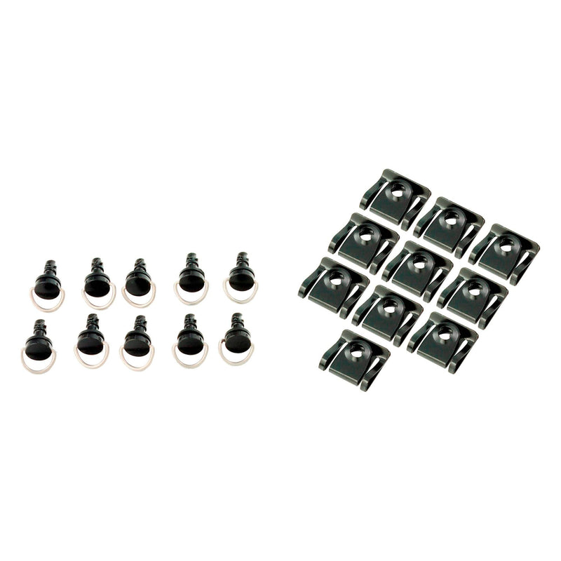 Bike It Black Quick Release Fairing Fasteners Slip-On  19mm Pack Of 10