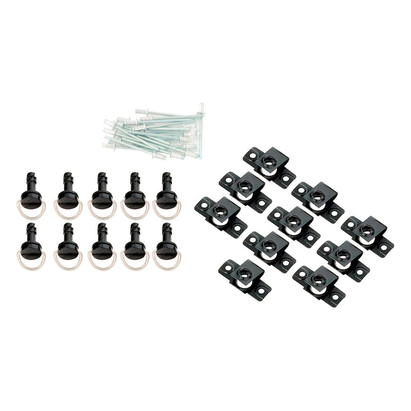 Bike It Black Quick Release Fairing Fasteners Rivet Type 17mm Pack Of 10