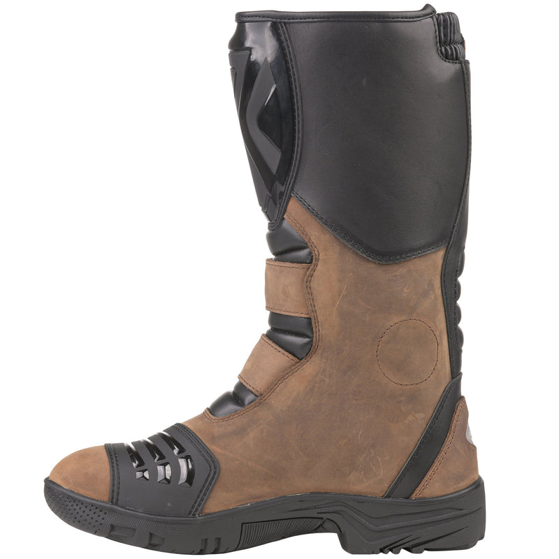 Bike It 'Triple-Black' Motorcycle Motorbike Adventure Boots - Brown