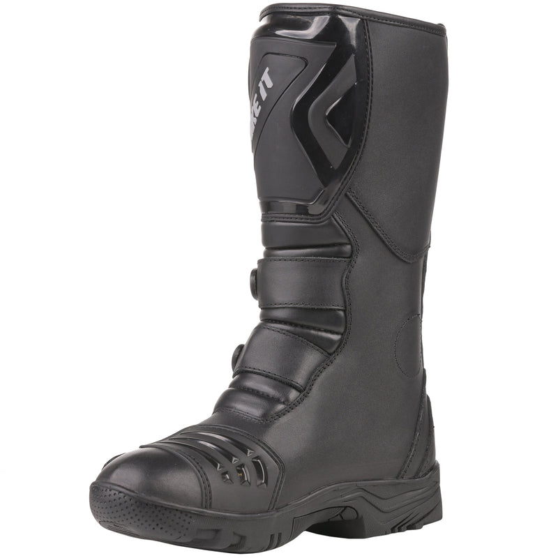 Bike It 'Triple-Black' Motorcycle Motorbike Adventure Boot - Black