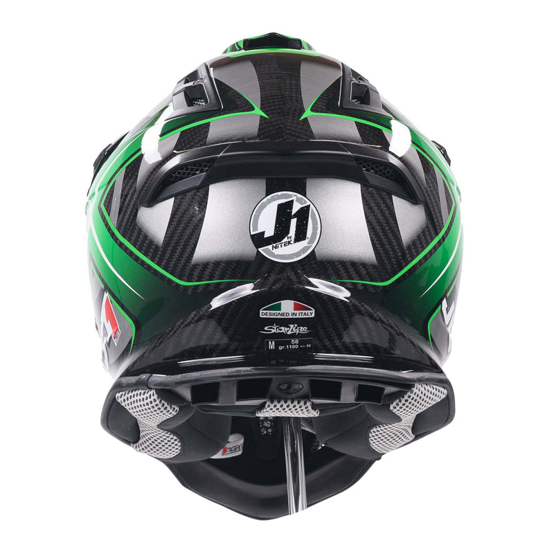 Just1 J12 Carbon Adults MX Helmet Mister X Carbon Green