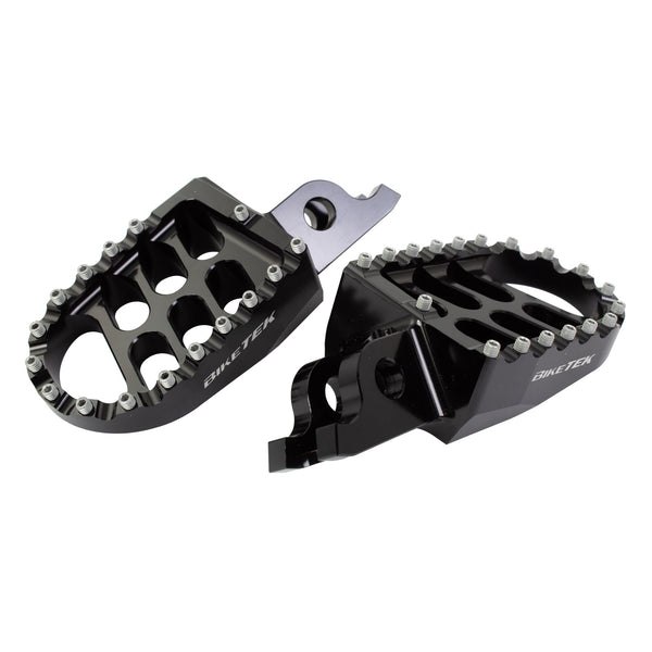 BikeTek MX Forged Wide Platform Footpegs Honda Black #11BLK