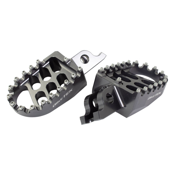 BikeTek MX Forged Wide Platform Footpegs Honda Gun Metal #11GM