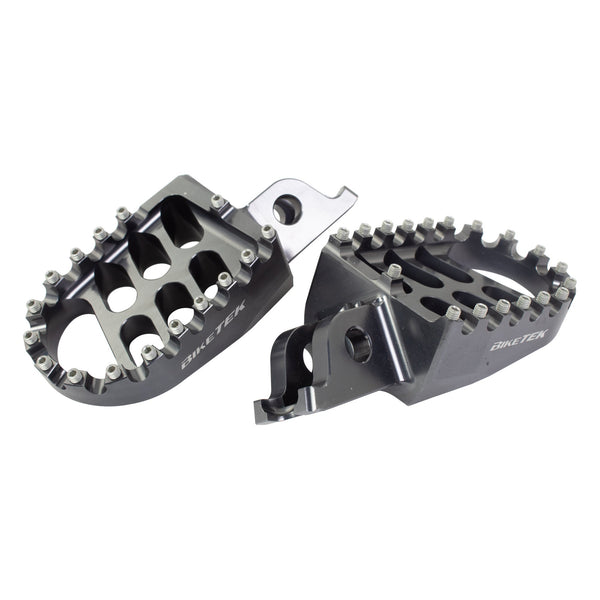 BikeTek MX Forged Wide Platform Footpegs Kawasaki Gun Metal #22GM