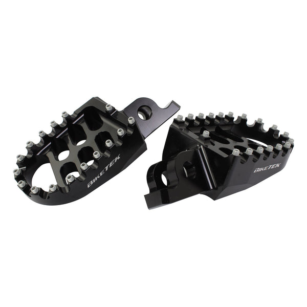 BikeTek MX Forged Wide Platform Footpegs Kawasaki Black #66BLK