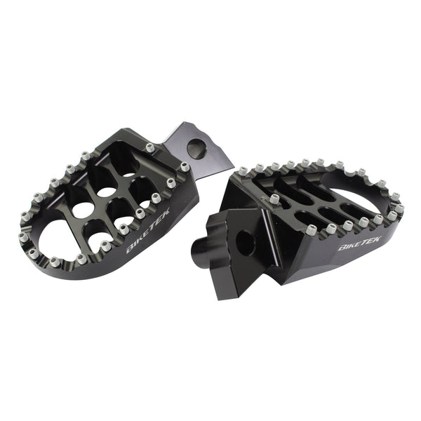 BikeTek MX Forged Wide Platform Footpegs Kawasaki Black #99BLK