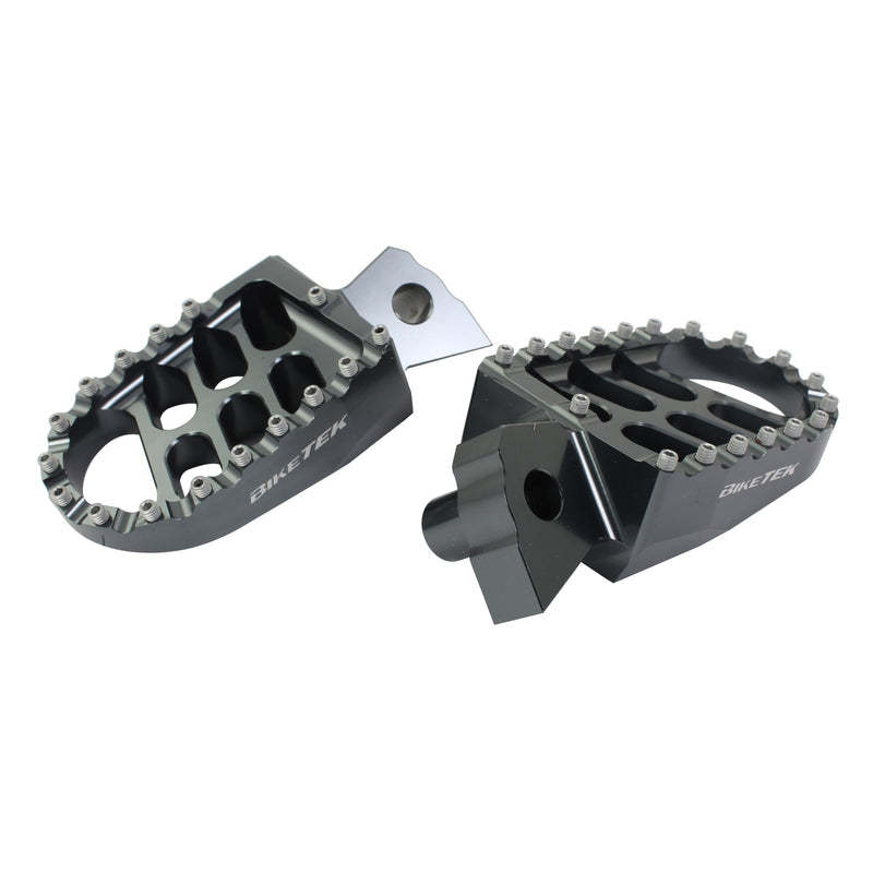 BikeTek MX Forged Wide Platform Footpegs Kawasaki Gun Metal