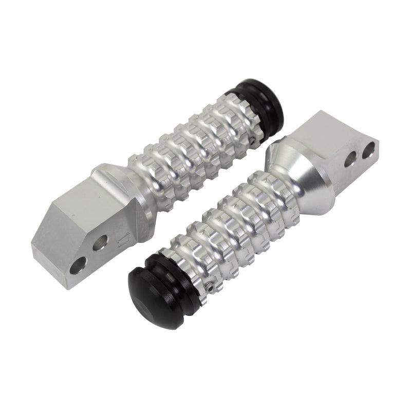 BikeTek Ally Footpegs With Slider (Pair) Honda Rear Silver HD11R