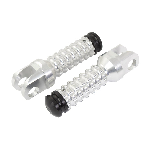 BikeTek Ally Footpegs With Slider (Pair) Suzuki Front Silver SU12F