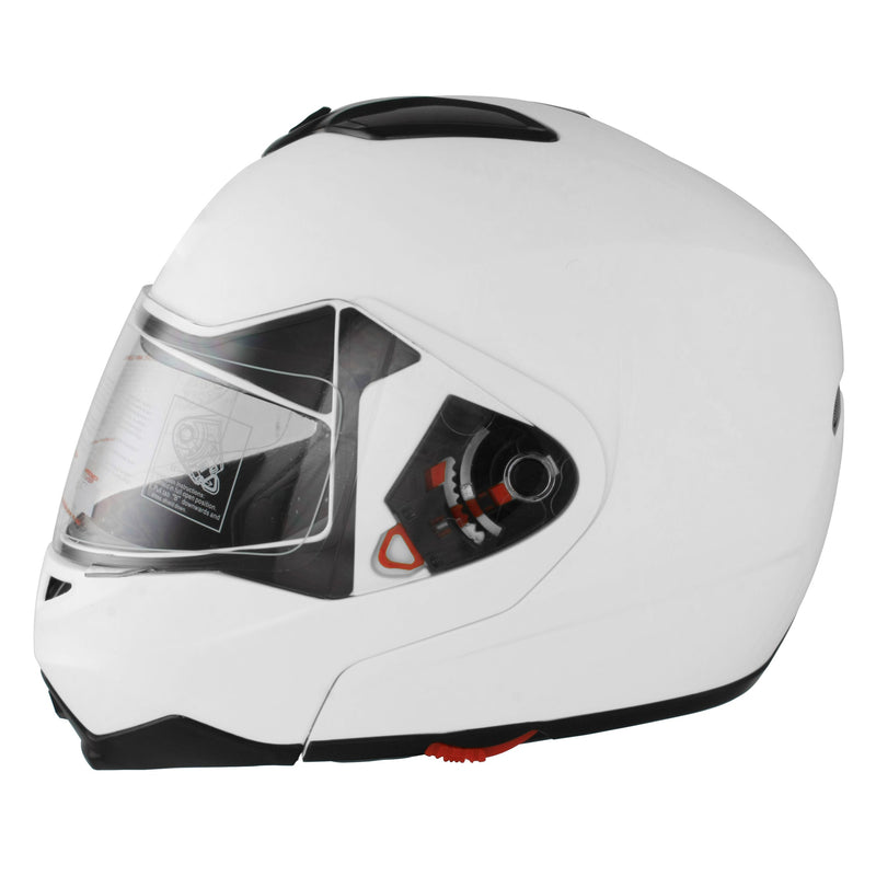 GSB G-339 ADULT FLIP ROAD HELMET PLAIN WHITE GLOSS