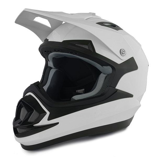 GSB XP-14B ADULT MX OFF ROAD HELMET PLAIN WHITE GLOSS