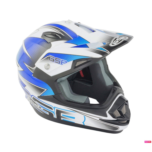 GSB XP-14B ADULT MX OFF ROAD HELMET GRAPHIC BLUE GLOSS