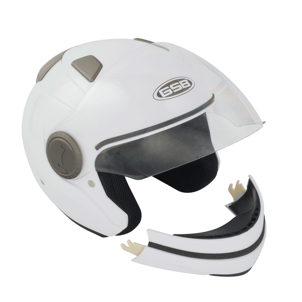 GSB G-246 ADULT FULL FACE ROAD HELMET PLAIN WHITE GLOSS