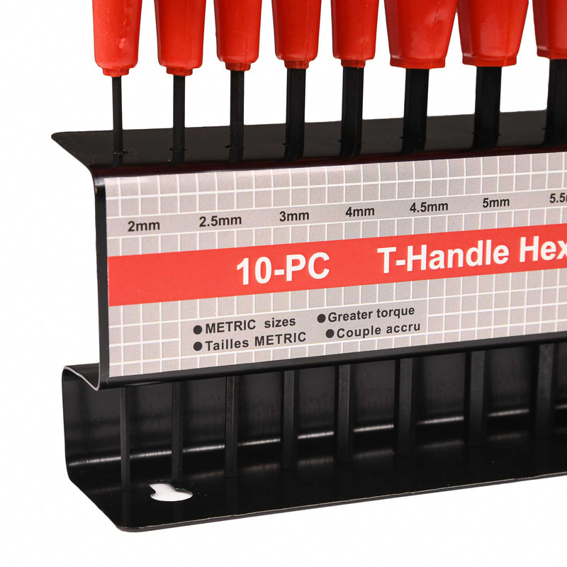 Bike It 10pc T-Handle Hexagon Key Sets With Rack