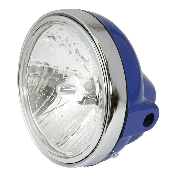 Headlight Universal 7" Round Solid Blue With Diamond Eye Lens 12V 35W