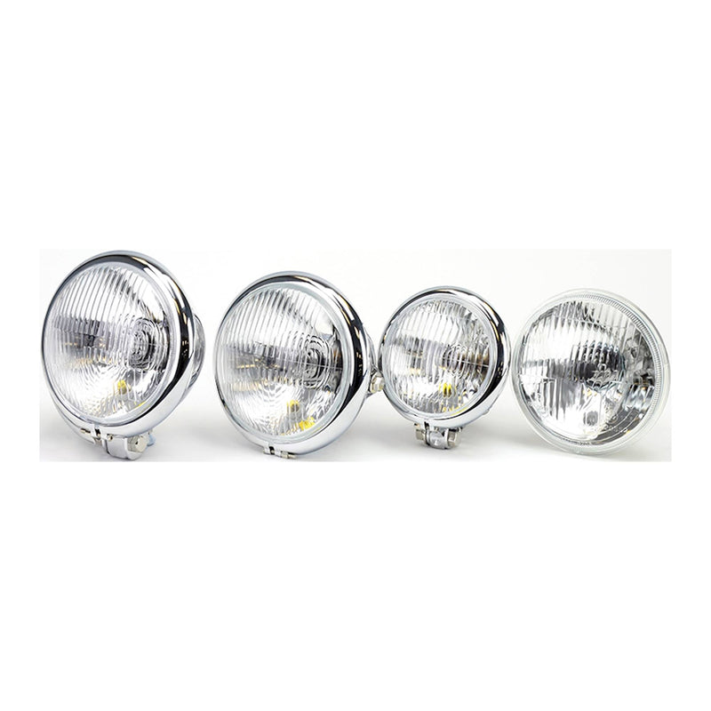 Universal Bates Style Chrome Headlight 4Â½" Bottom Mount E-Marked Right Dip