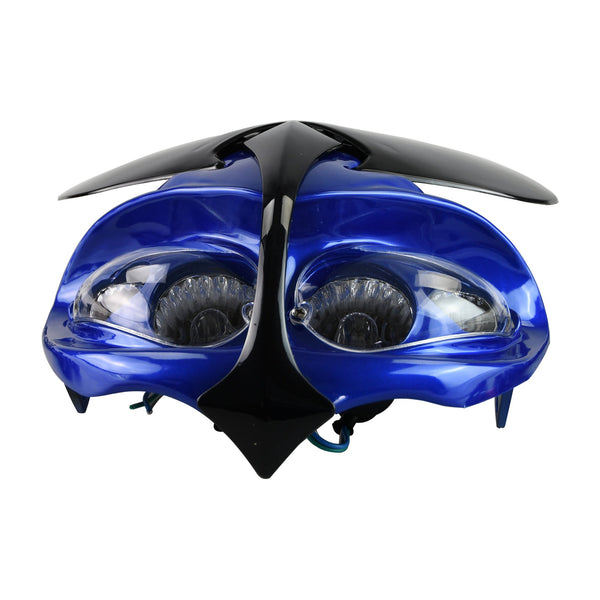 Universal Demon Fairing Headlight With Indicators Blue
