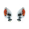 Bike It Flush Fit Mini Custom Indicators With Chrome Body And Amber Lens