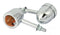 Bike It Long Stem Mini Custom Indicators With Chrome Body And Amber Lens