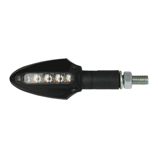 Bike It LED Runner One Indicators With Black Body And Black Clear Lens
