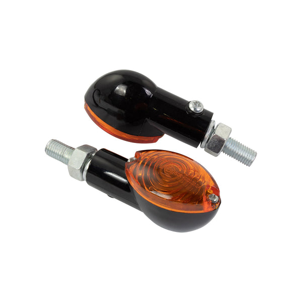 Bike It Mini Cat Eye Indicators With Black Body And Amber Lens