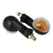Bike It Universal Flexi Stem Oval Indicators With Black Body And Crystal Lens