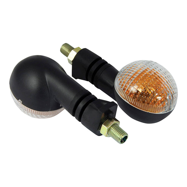Bike It Universal Flexi Stem Oval Indicators With Black Body And Amber Lens