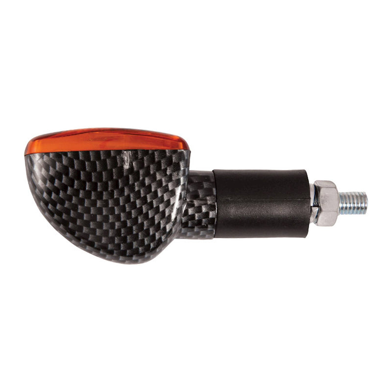 Bike It Long Stem Mini Spear Indicators With Carbon Look Body And Amber Lens