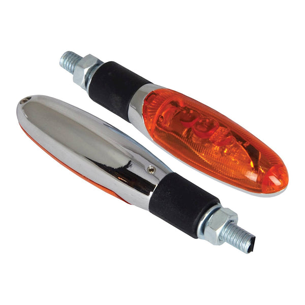 Bike It Torch Indicators With Chrome Body And Amber Lens