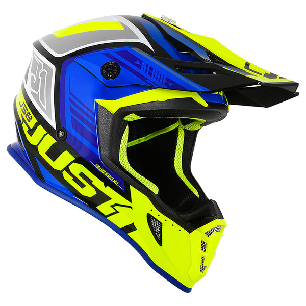 Just1 J38 MX Helmet Blade Blue/Fluo Yellow/Black Gloss