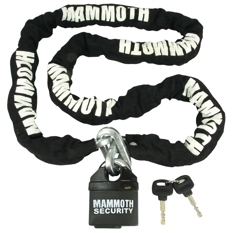 Mammoth Motorcycle Lock & Chain 1.8M 10mm Square Motorbike Padlock & Security Chain