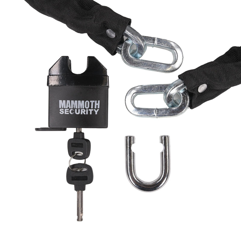 Mammoth Motorcycle Lock & Chain 1.8M 10mm Square Motorbike Padlock & Security Chain