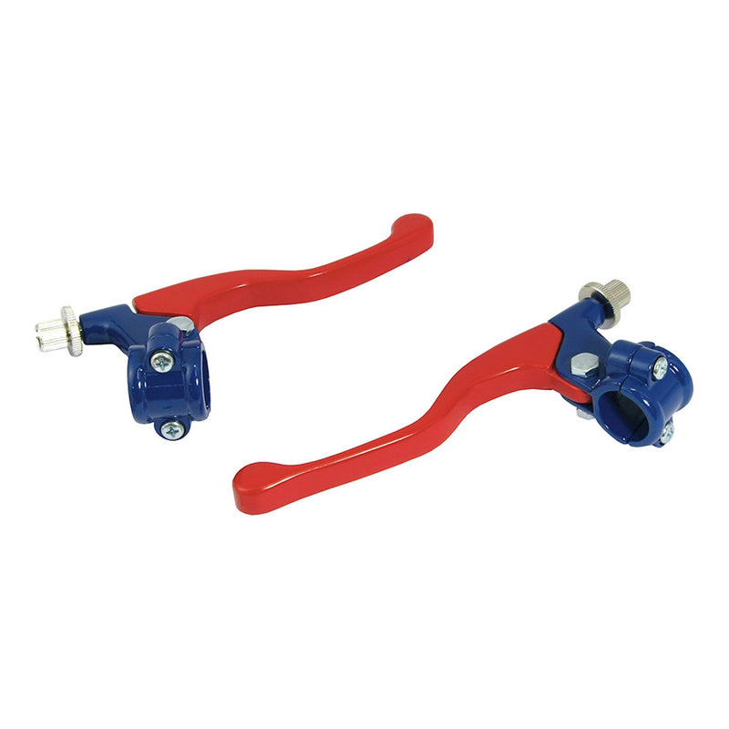 Bike It Lever Assembly Universal Short Red/Blue (Without Mirror Boss)