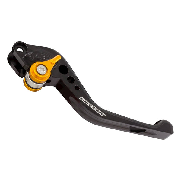 BikeTek Adjustable CNC Brake Lever Short  - Black / Gold Adjuster - #B60S