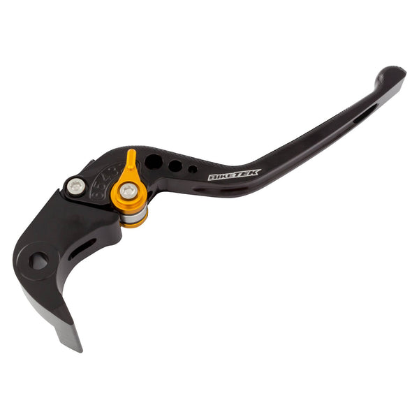 BikeTek Adjustable CNC Brake Lever Long  - Black / Gold Adjuster - #B60