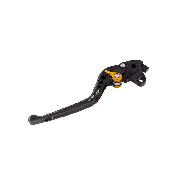 BikeTek Adjustable CNC Clutch Lever Long  - Black / Gold Adjuster - #C49