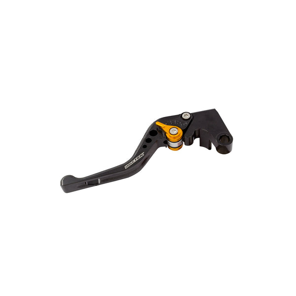BikeTek Adjustable CNC Clutch Lever Short  - Black / Gold Adjuster - #C55S