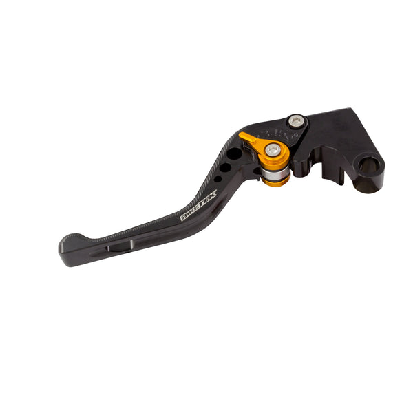 BikeTek Adjustable CNC Clutch Lever Short  - Black / Gold Adjuster - #C57S