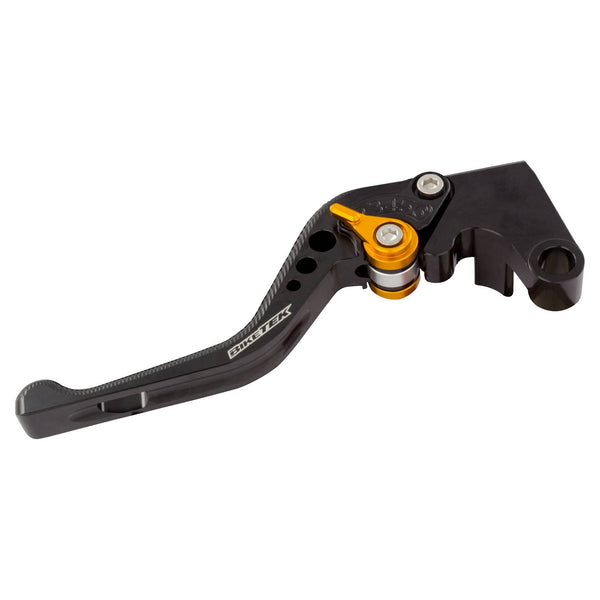 BikeTek Adjustable CNC Clutch Lever Short  - Black / Gold Adjuster - #C59S