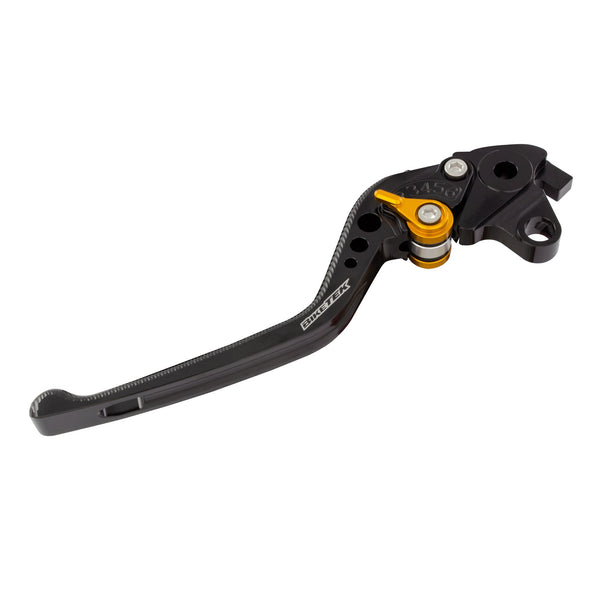 BikeTek Adjustable CNC Clutch Lever Long  - Black / Gold Adjuster - #C61