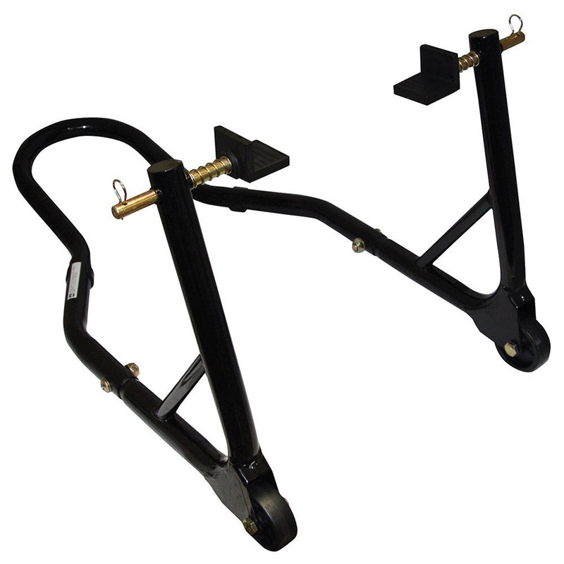 MotoGP Round Tubing Front And Rear Track Paddock Stand Set - Black