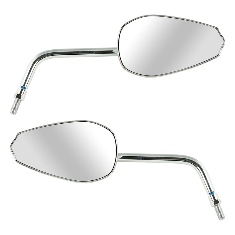 Bike It Dyna Universal High Chrome Mirrors With Reverse Thread Adaptor Option