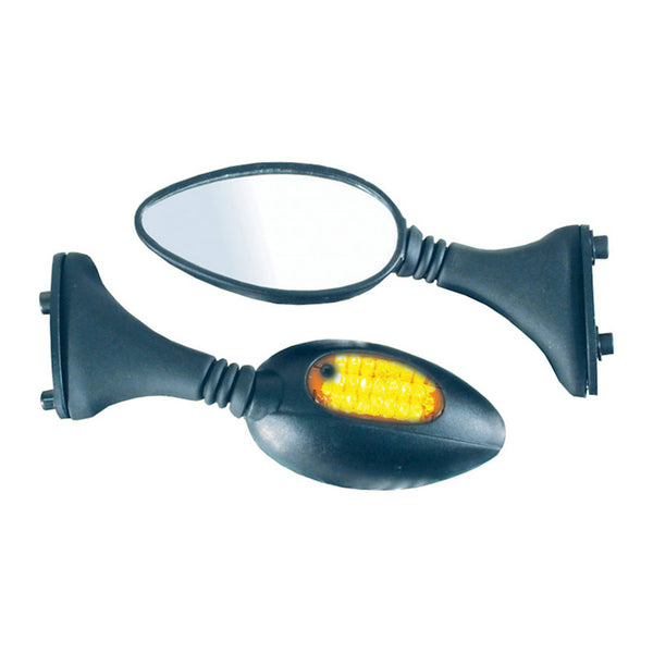 Bike It Universal Fairing Mirrors With Built In LED Indicators